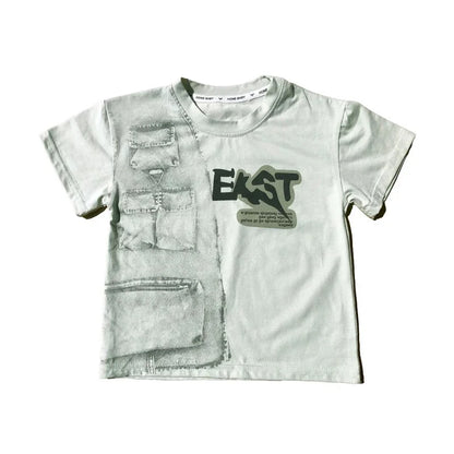 New Summer Casual Boys Clothing Set Handsome Letter Short Sleeve T-shirt + Shorts Jeans Outfit For Kids 2-8 Years Children Suits