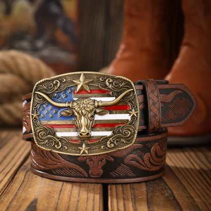Vintage Meets Fashion! PU Alloy Buckle Belt, Suitable for Both Men and Women, to Create a Personalized Western Style