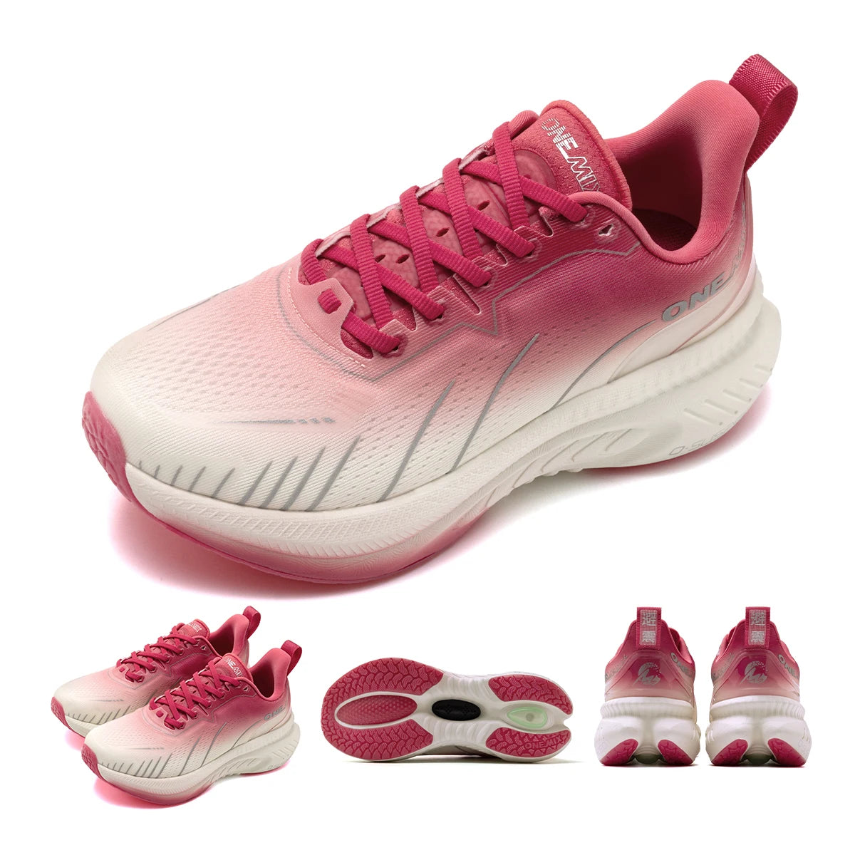 Bumper Elite Men Cushioning Running Shoes Heavy Duty Non-Slip Outdoor Athletic Sneakers Lace-Up Sport Shoes for Marathon