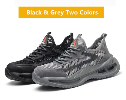 summer breathable work shoes with iron toe anti puncture security shoes work sneakers for men anti-slip Lightweight safety shoes