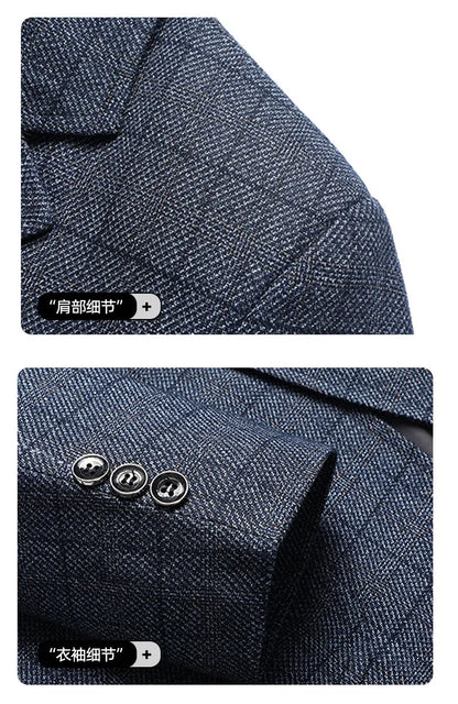 2025 Autumn Winter Woolen Suit Jacket for Men's Korean Slim Fit Casual Business Suit Jackets Social Office Blazers Men Clothing