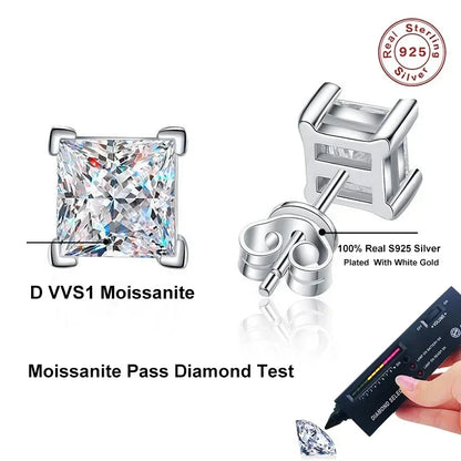1ct D Color Moissanite Stud Earrings For Women Luxury Jewelry Original 925 Sterling Diamond Wedding Party Earring Gift