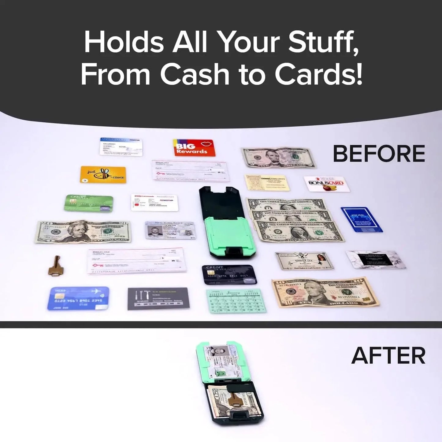 Customized Name RFID Blocking Wallet with Removable Money Clip Small Secure Crush Resistant ID Credit Card Holder Men Case Purse