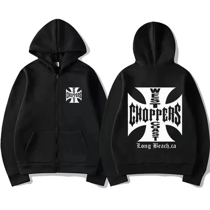 Paul Walker Shirt West Coast Choppers Vintage print Hoodie Men Women fashion Tops Hip Hop Coat Zip Up Jacket Hot sale streetwear