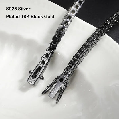 GRA Certified Full 3/4/5/6.5MM Black Moissanite Tennis Bracelet for Men Women S925 Silver Plated 18K Black Gold Bracelets