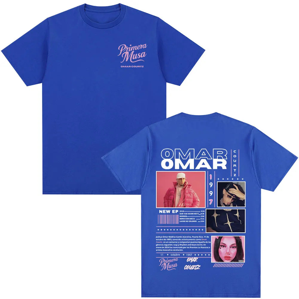 Omar Courtz Primera Musa Album Tour Merch T Shirt Men Women Clothing Hip Hop Fashion T-shirt Casual Cotton Short Sleeve T-shirts