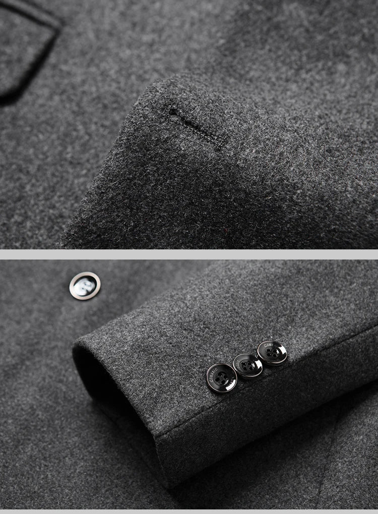 Brand Business Casual Wool Blazer Men 2026 Autumn and Winter New Solid Men Blazer Regular Fit Long Sleeve Blazers for Men