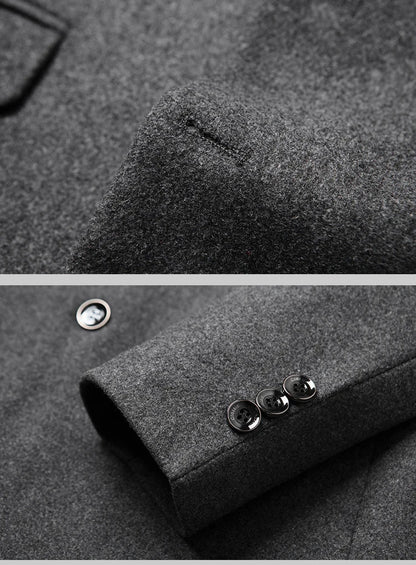 Brand Business Casual Wool Blazer Men 2026 Autumn and Winter New Solid Men Blazer Regular Fit Long Sleeve Blazers for Men