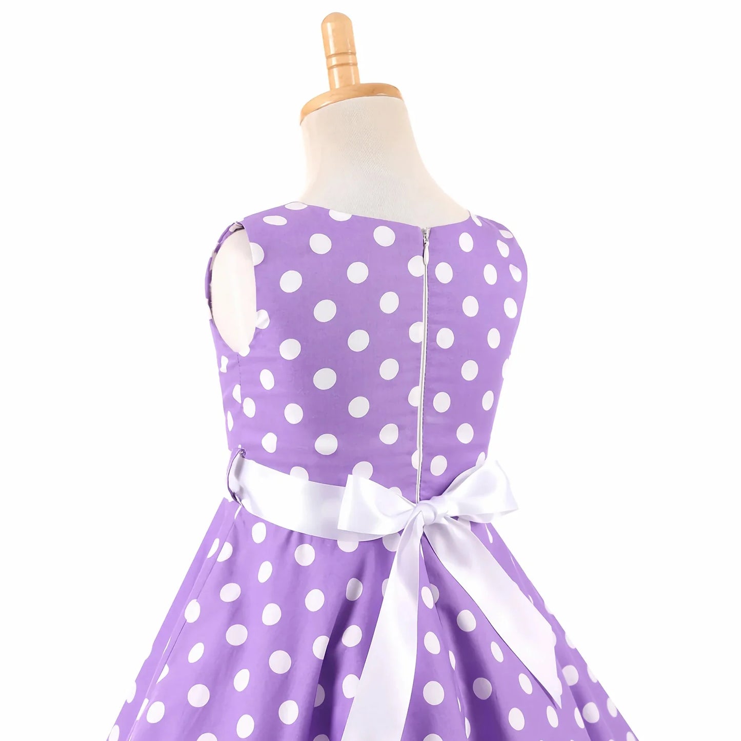 Girl's Retro Dress,Summer Princess Sleeveless Polka Dots Cotton Lightthin Romantic Floral 50s Vintage Dress Party Wedding Daliy