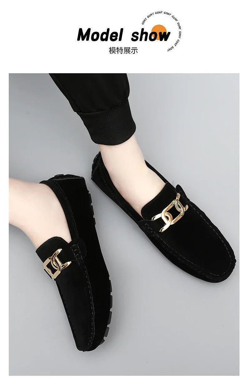 2025 New Handmade Beanie Shoes Men's Soft Sole Slip-On Casual Lazy Shoes Breathable Trbottomy Easiest for Match Large Size