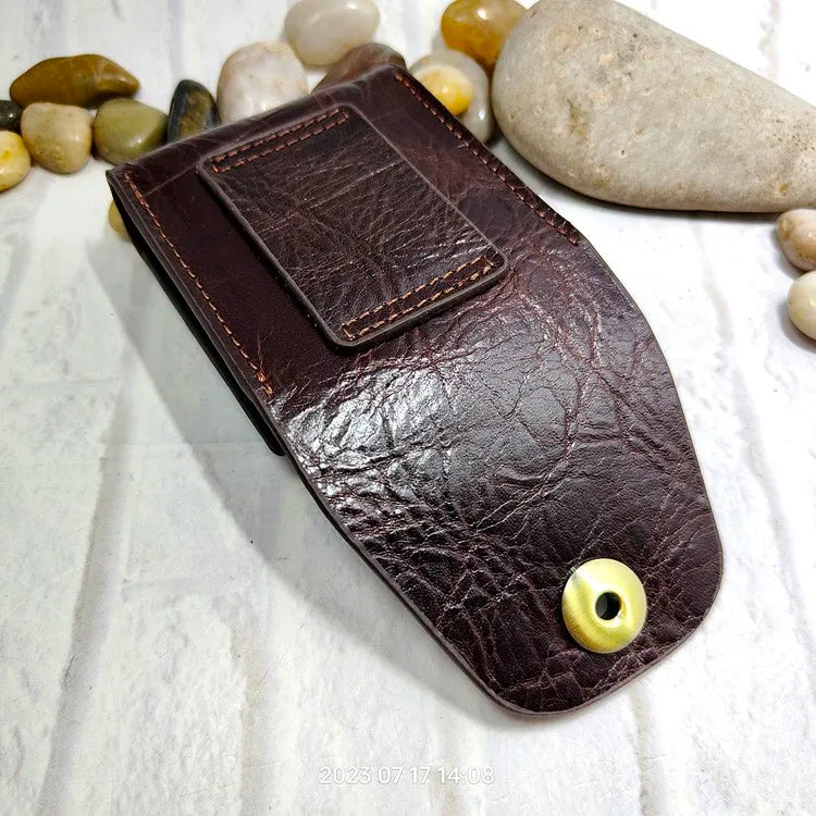 Multifunctional Key Holder Waist Bag Genuine Leather Car Key Case Folding Glasses Belt Pack Men Women 1652cg
