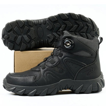 Safety Rotating button  Boots Men Outdoor tactical boots Indestructible shoes Puncture-Proof Work Boots Steel toe shoes Sneakers