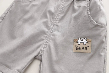 Baby Boy Cotton Summer Outfit Set with Print Bear T-Shirts And Shorts 2Pcs Toddler Tracksuit Infant Fashion Children's Clothing