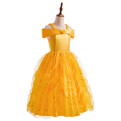 2026 Kid Elsa Anna Costume Girl Birthday Floral Dress Children Snow Queen Performance Fantasy Princess Evening Halloween Costume