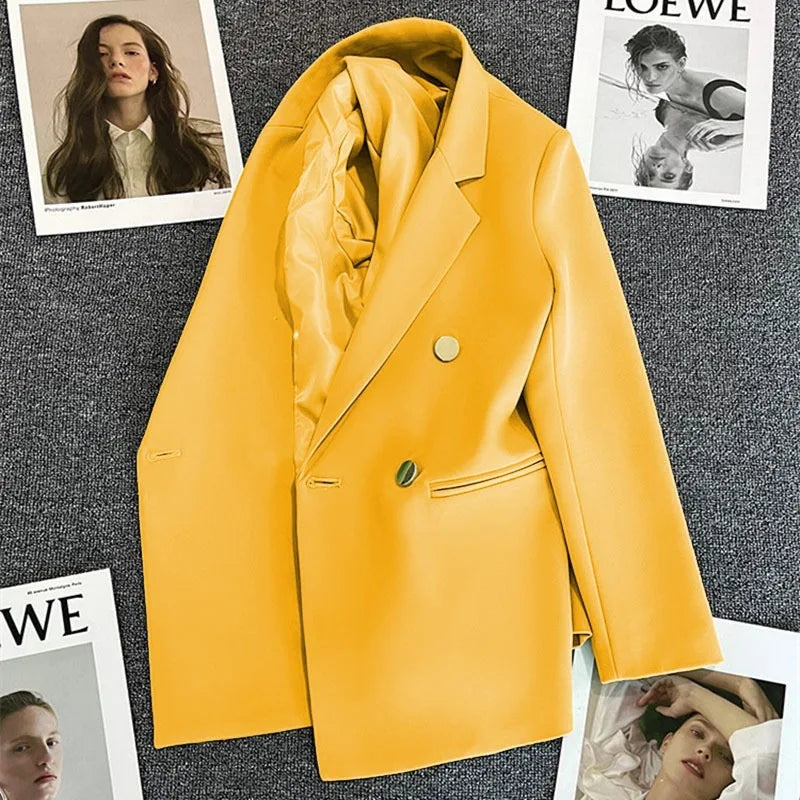 Casual Plaid Women's Suit Jacket Spring Autumn New Style Large Size Street Style Top Quality Polyester Commute Style Fashionable