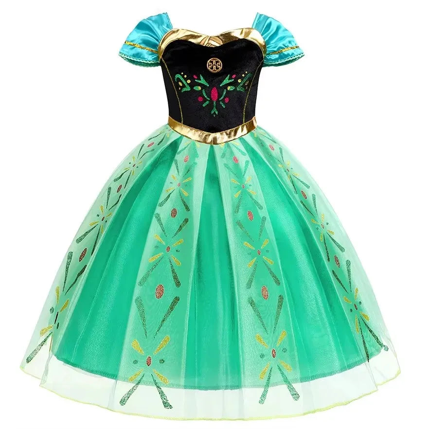 Elsa Dress for Girls Elsa Costume Snow Queen Anna Dress Cosplay Birthday Party Children Kids Carnival Girl Halloween Costume