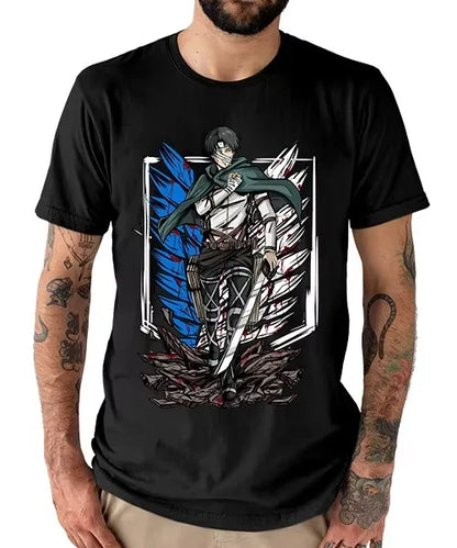 Anime Attack on Titan Capitán Levi Honor Batalla Final Printed T-shirt Men's and Women's T-shirt Men's Top Sports T-shirt 2026