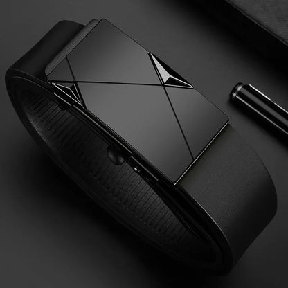 2025 New Men's Business Belt Alloy Automatic Buckle Belt Fashion Belt Luxury Jeans Belt PU Leather High-Quality Straps