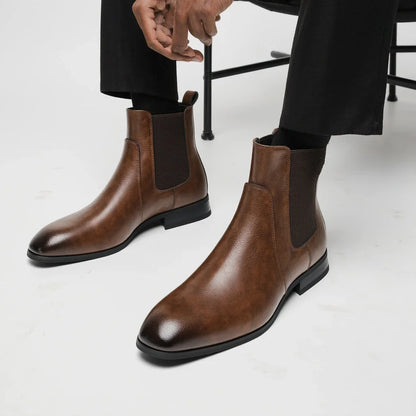 Men Boots Casual 2026 Fashion Brand Comfortable Boots Leather Chelsea boots