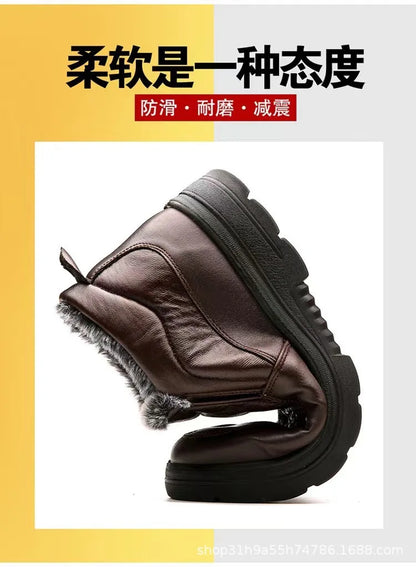 Boots men's snow outdoor  shoes men's winter boots hiking ankle boots waterproof  shoes work  2025