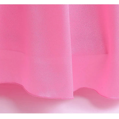 Cosplay Peach Costume for Girl Summer Bubble Sleeve Princess Elegant Dress Kids Halloween Christmas Party Dress Children Clothes