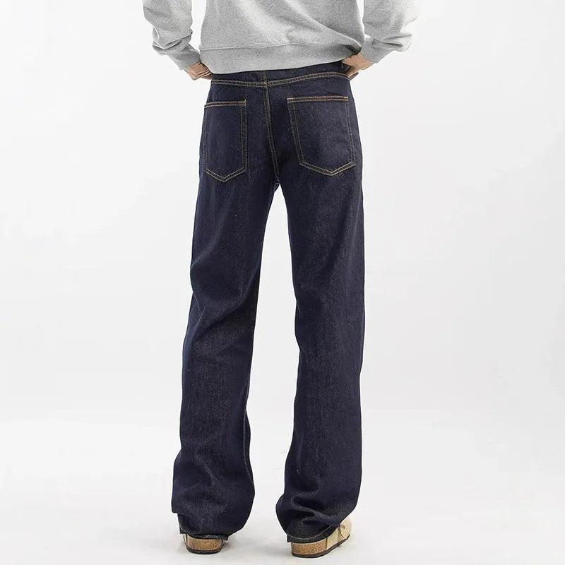 Korean Version New Denim Jeans Retro Men'S Casual Pants High Street Wide Leg Pants Loose Straight Leg Pants