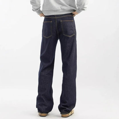 Korean Version New Denim Jeans Retro Men'S Casual Pants High Street Wide Leg Pants Loose Straight Leg Pants