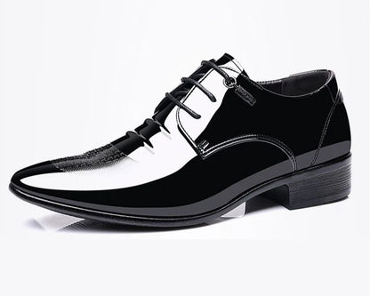 Patent Leather Black Lace Up Pointed Toe Men's Formal Shoes 2025 Style Low Price Office Luxury Designer 39 Suit Social Shoe Male