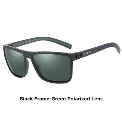 Polarized Sunglasses for Men Lightweight TR90 Frame UV400 Protection Square Sun Glasses