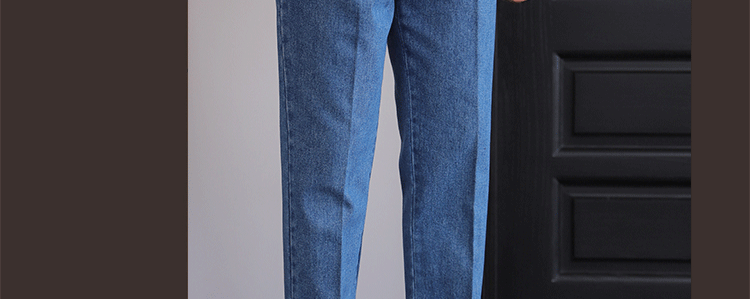Italian Style Men's High Waist Business Neapolitan Jeans Draped Cuffed Straight Leg Western Pants Youth Trendy Wear Resistant