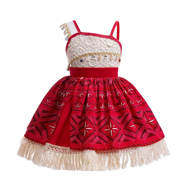 Newest Movie Disney Princess Moana 2 Dress Girls Cosplay Vaiana Carnival Party Ocean Adventure Costume Kids Fancy Clothes Outfit
