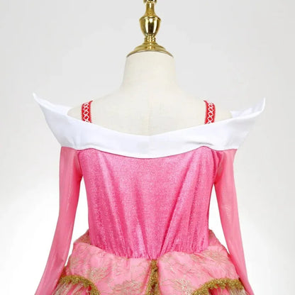 Girls Sleeping Beauty Aurora Princess Halloween Cosplay Dress Off Shoulder Kids Gift Carnival Party Fancy Princess Clothing