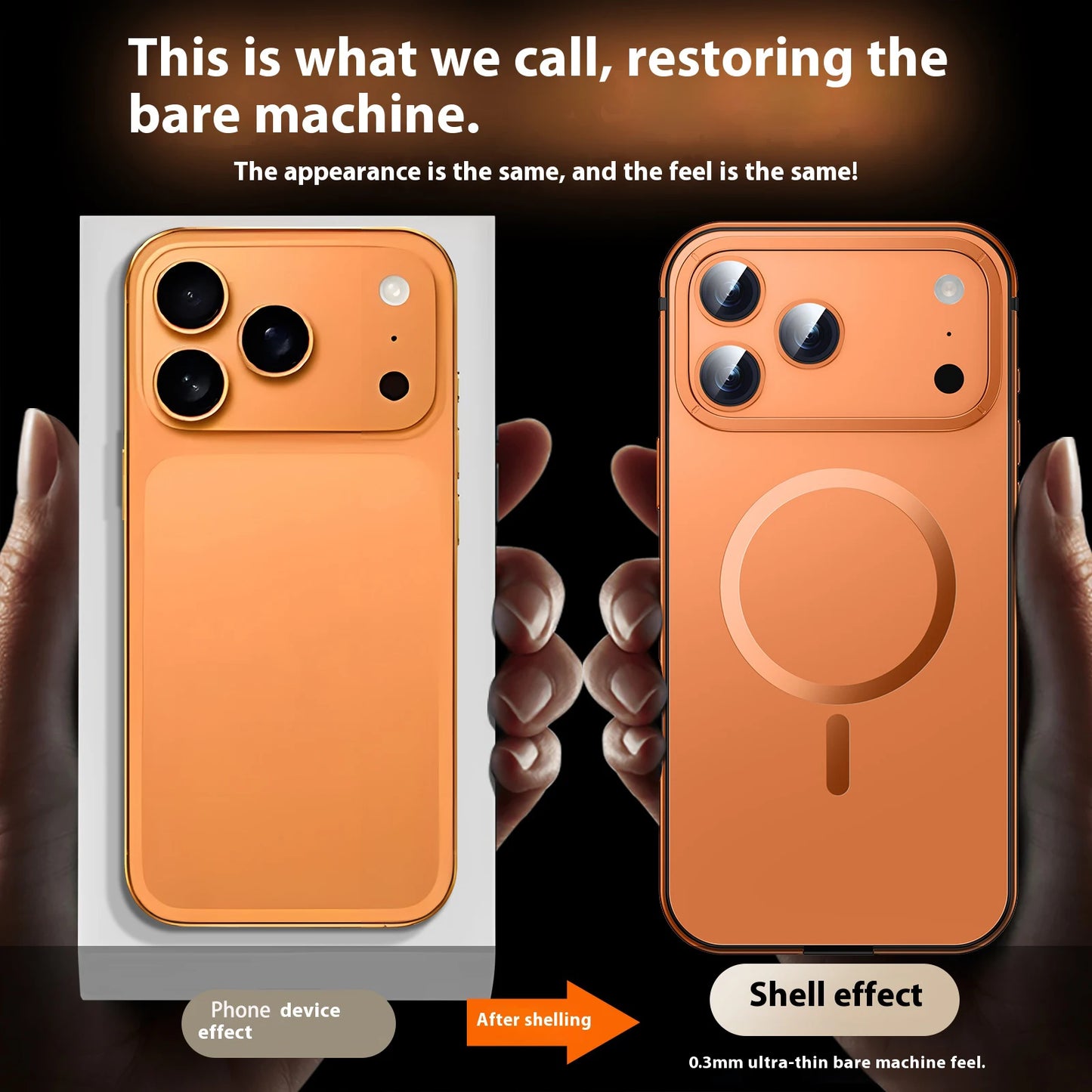 جراب حماية مغناطيسي فائق النحافة بإطار من الفولاذ المقاوم للصدأ، لهاتف آيفون 17 16 برو ماكس، يدعم الشحن اللاسلكي، أصلي