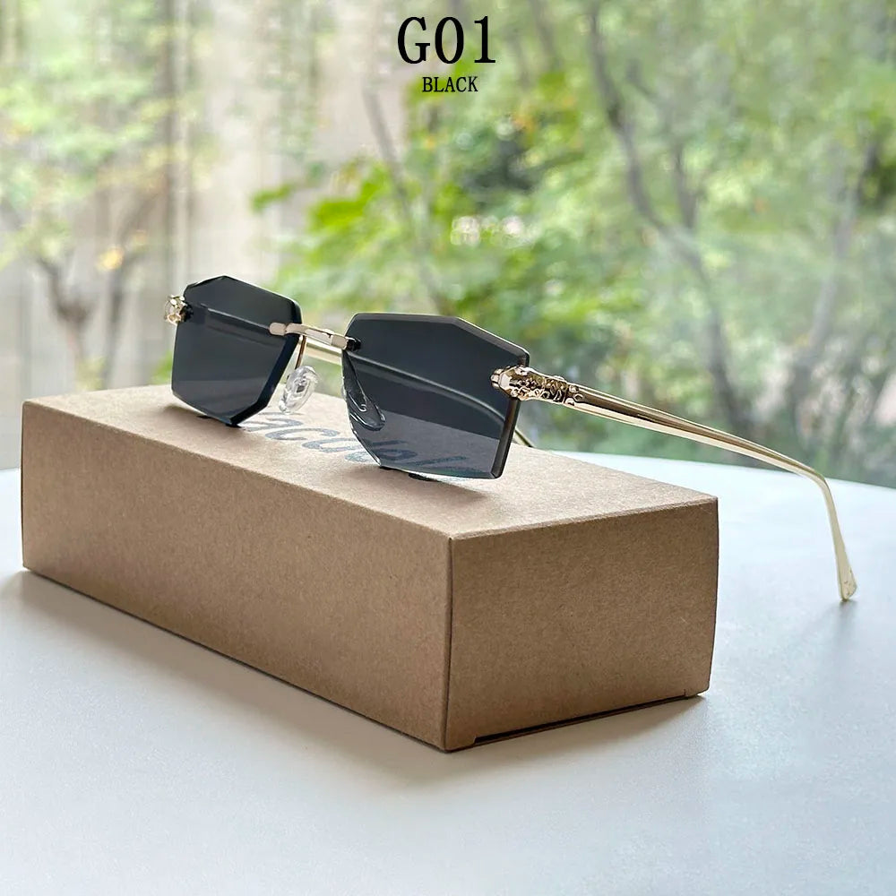 2026 Rimless Sunglasses Women Vintage Luxury Fashion Glasses Shades Dropshipping Luxe Lentes De Sol Mujer Lunette Soleil Femme