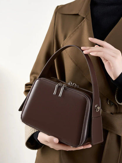 underarm cowhide Genuine leather handbags women vintage shoulder bag female crossbody bags luxury high quality 2026
