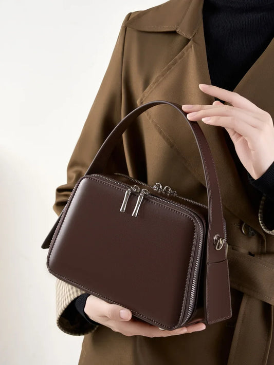 underarm cowhide Genuine leather handbags women vintage shoulder bag female crossbody bags luxury high quality 2026