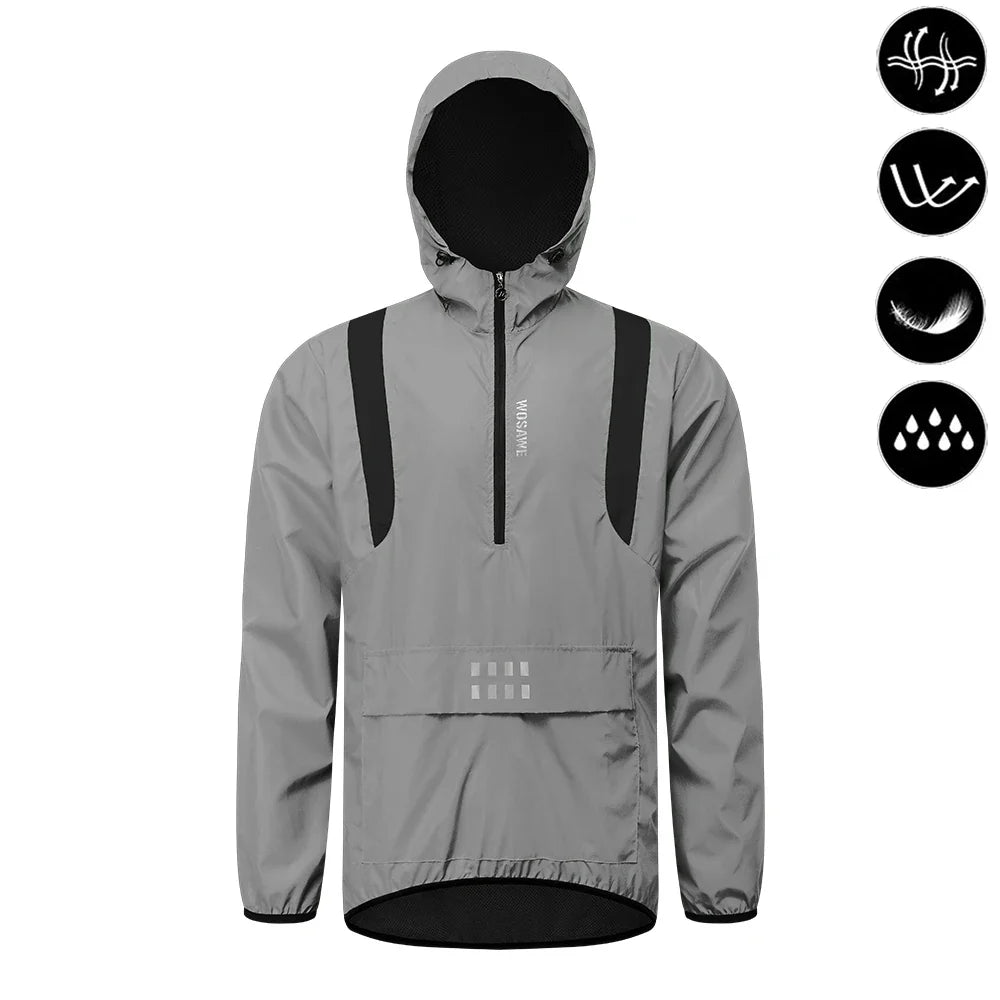 Reflective Cycling Jacket Winter Autumn Bicycle Windbreaker Bike Soft Windproof Waterproof Motorbike Jacket Men Coat