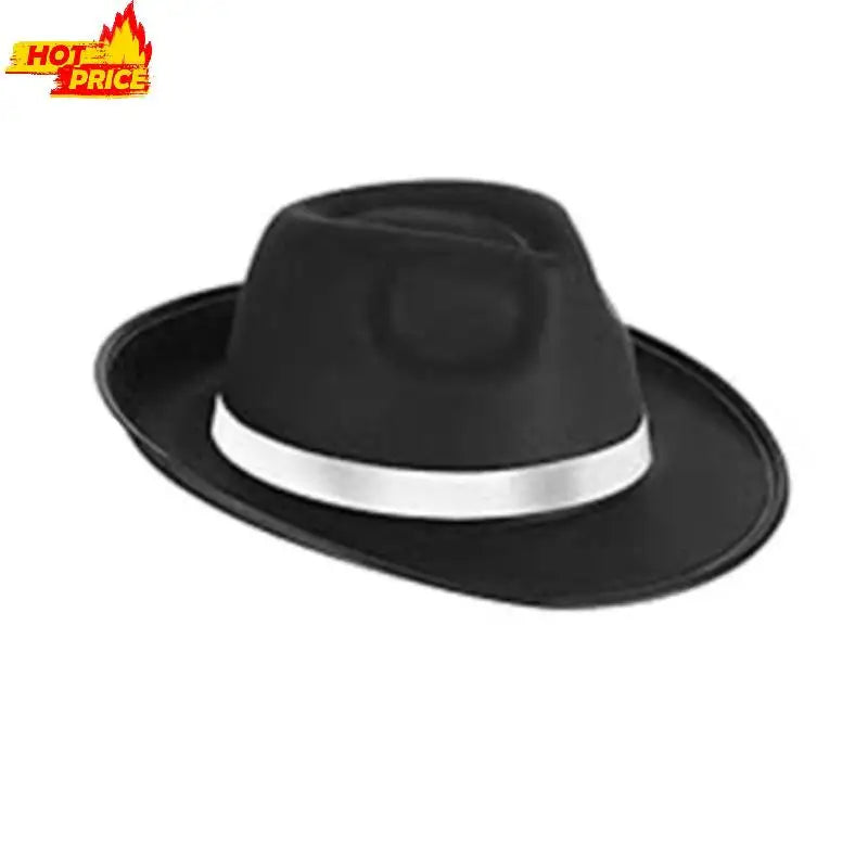Elegant Fedoras Hat for Roleplay Costume Gentleman Hat with Roll Brims Adult Carnivals Party Panama Hat Headpieces
