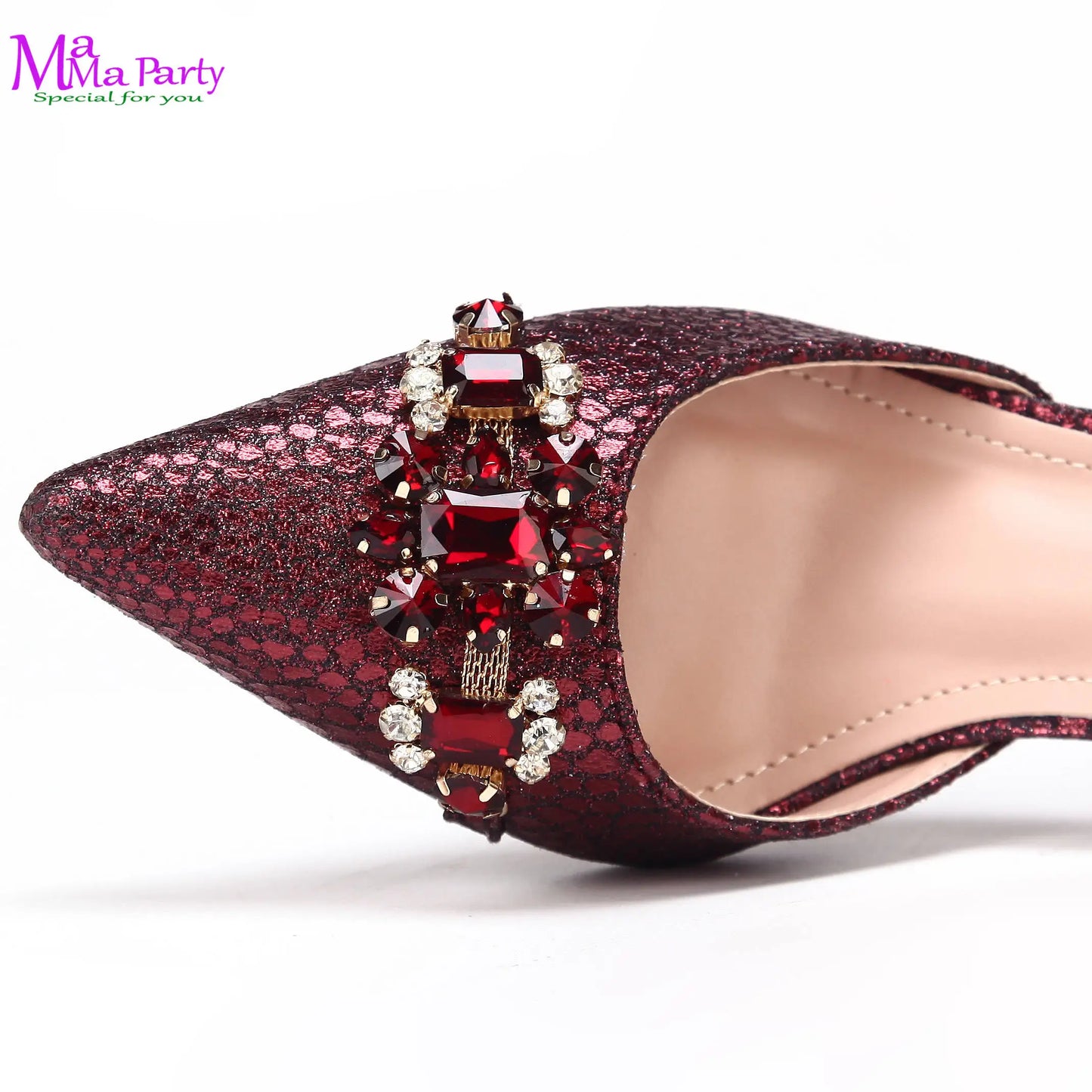 Wine Fashion Leisure Style 2025 New Coming Nigerian Women Shoes Matching Bag Set Pointed Toe High Quality  For Wedding Party