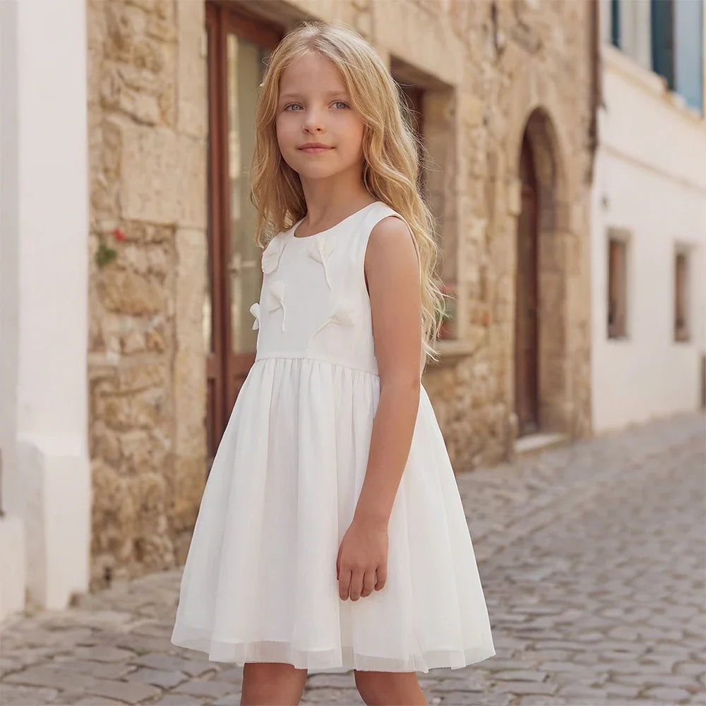 Girls Summer Mesh Princess Dresses 7-13 Years Children Charm Sleeveless Party Dress Sweet Clothes DK2262154