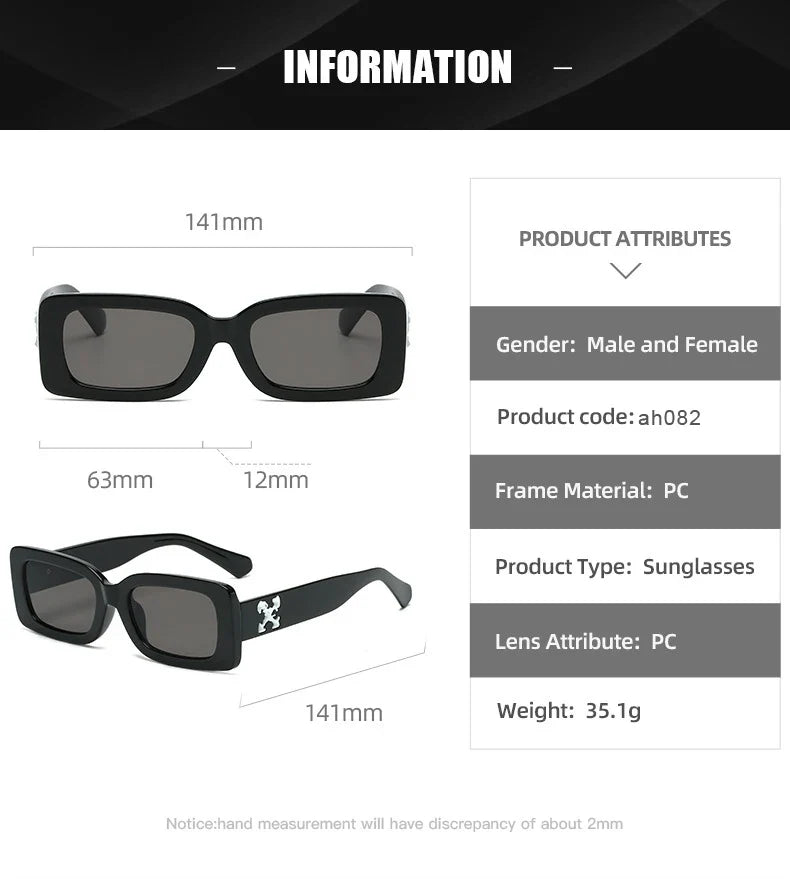 Cycling Rectangle Sunglasses Women Men Shades Retro Square Black Sun Glasses Luxury Brand Eyeglasses Decoration Eyewear