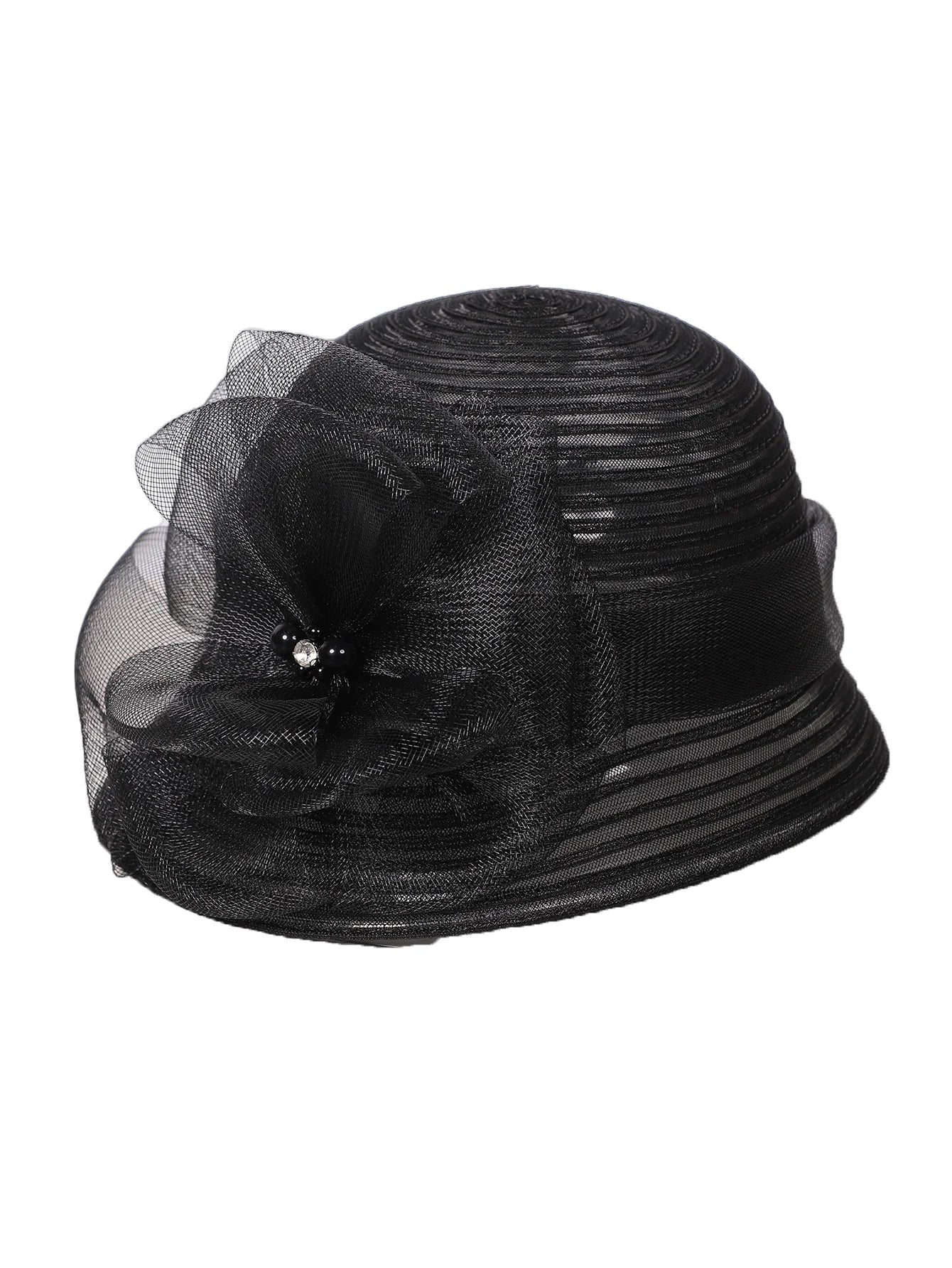 Floral Derby Fascinator Hat & Fedora for Women - Wedding Bridal Church Tea Party Formal Dress Accessories, Floppy Sun Caps