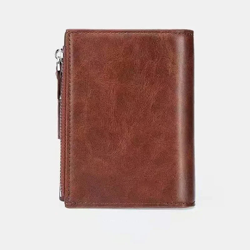 Men's Coin Purse Wallet RFID Anti-theft Man Leather Wallet Zipper Business Card Holder Money Bag Wallet Male