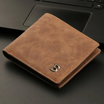 Zipper Coin Pocket Holder Wallet for Men Classic High Quality PU Leather WalletBusiness Minimalist Thin Short Card Holder Purse