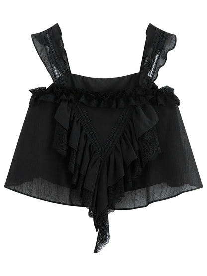2026 Summer Women's Square Neck Sleeveless Crop Top, Spaghetti Strap Design Blouse for Y2K Coquette & Daily Layering Style