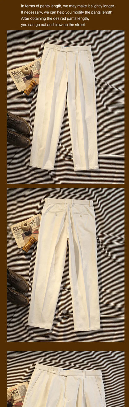 American Retro Lvy Ivy Loose Wide Leg Pants Men's Cotton Straight Leg Casual Pants 9-Inch Pants Can Be Customized