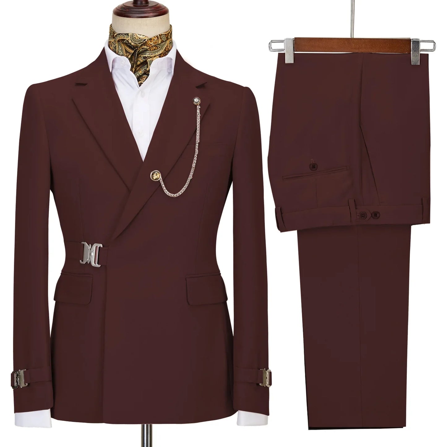 New casual Black men's suits slim two-piece business Korean version of the groom and best man wedding dress