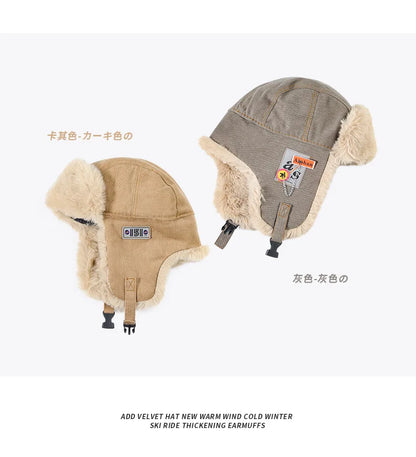 Bomber Hat Men Women Thick Warm Russian Ushanka Fur Hat Fashion Male Female Winter Hat Black Grey Earflap Ski Russian Cap