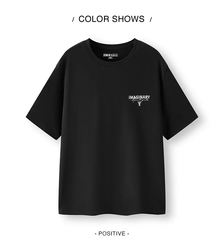 Men Tshirt Soft Print Letter Embroidered Crew Neck 2026 Summer Casual Style Comfortable Fashion Breathable All Match Top