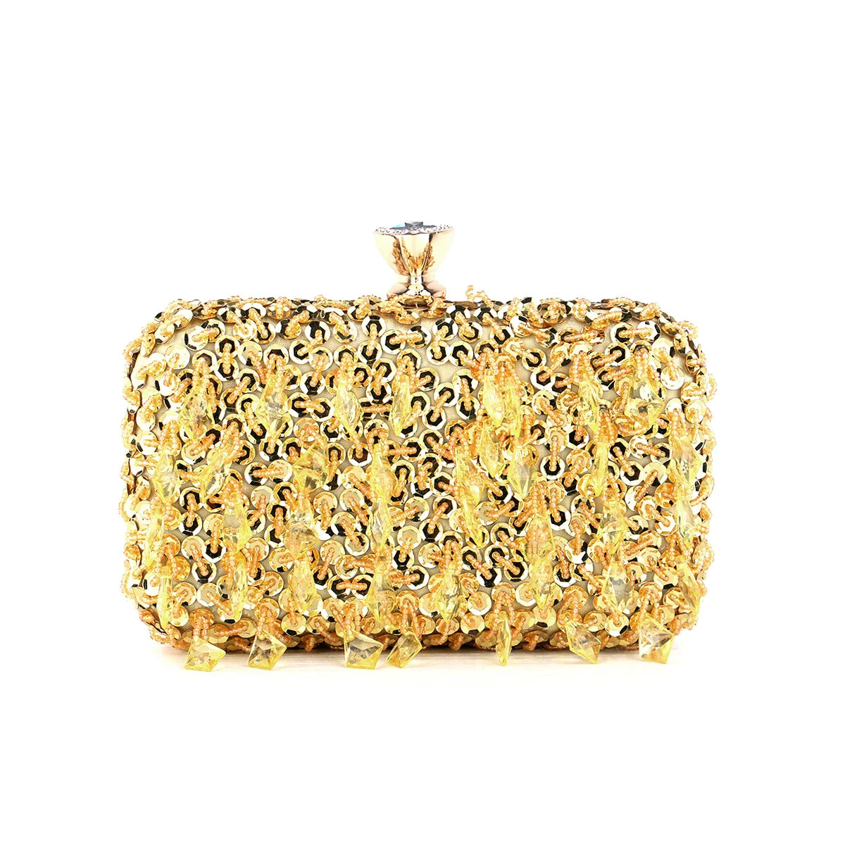 Glitter Party Dinner Evening Bags Purple Color Tassel Acrylic Clutch Bags Flap Fashion Metal Chain Diamonds Handbags Beading